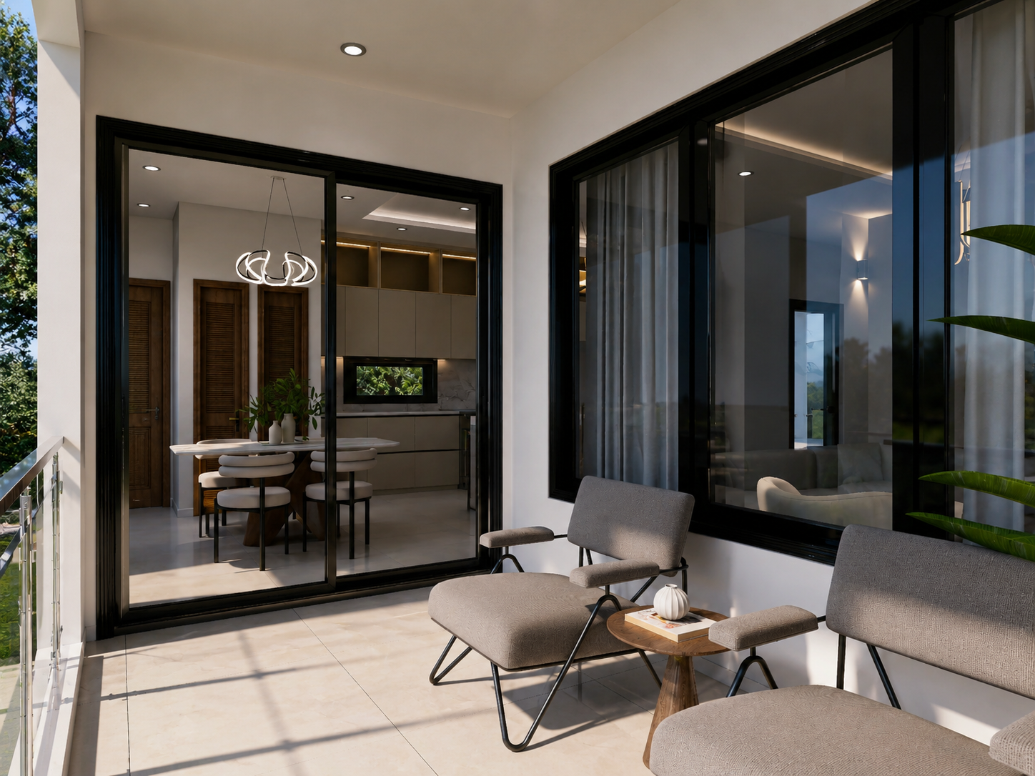 The Meridian condo balcony, daytime